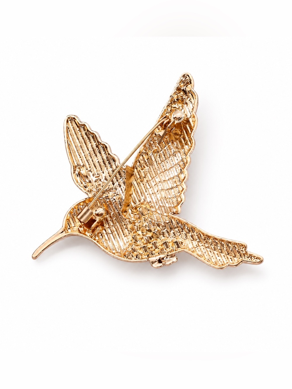 Colorful Rhinestone Hummingbird Brooch Pin -NEW - Picture 2 of 2